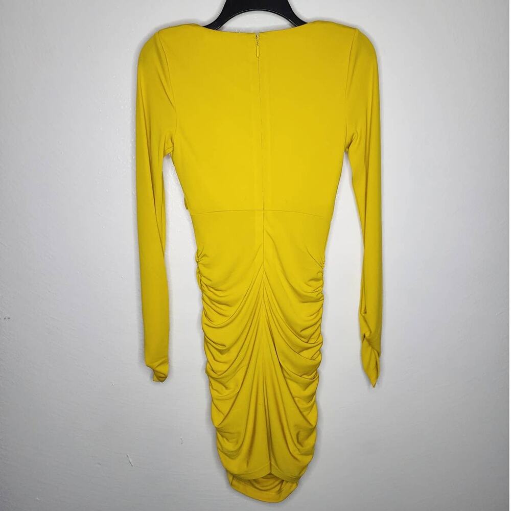 Cinq a Sept Miah Dress in Pineapple Bright Yellow Long Sleeve - Picture 5 of 10